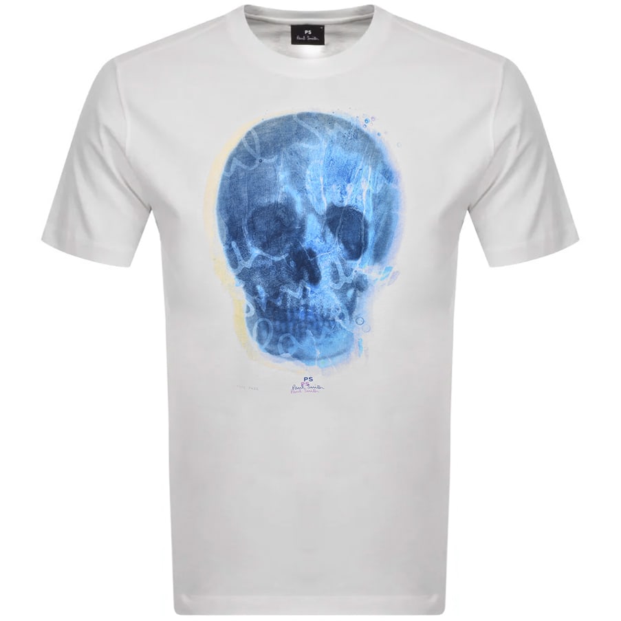 Alternative Image for ProductPS By Paul Smith Blue Skull Logo T Shirt White1